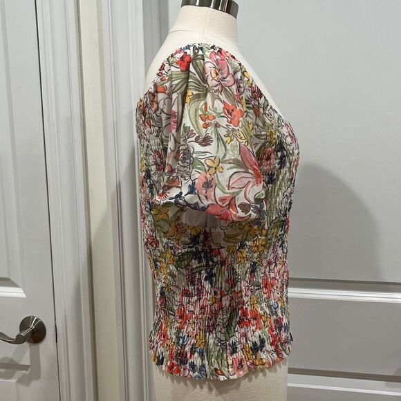 Anthropologie Aurelia Smocked Top Size Large - Picture 5 of 15